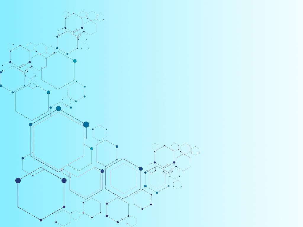 Molecular structures on a blue background